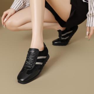 金利来 时尚复古撞色德训鞋女潮流百搭女鞋厚底增高女休闲鞋