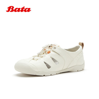 Bata 专利抗菌软弹 米白 38 女士凉鞋