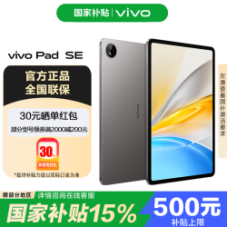vivo Pad SE 12.3英寸 Android 平板电脑（骁龙 4 Gen2、6GB、128GB、WiFi版、深灰色）