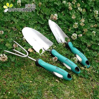 园艺佳 圆头不锈钢铲 加厚铁铲 家用种花挖土工具