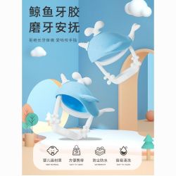 萌宝宝牙胶食品级婴儿防吃手硅胶软胶小鲸鱼可咬可爱磨牙棒幼儿园