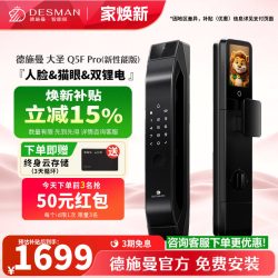 德施曼 Q5FPRO(新性能版) 3D人脸识别 高端黑 新性能版 智能门锁