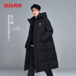 鸭鸭羽绒服 情侣中长款过膝校服神器