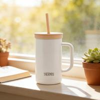 THERMOS 膳魔师 保温杯男女不锈钢吸管杯上班大容量桌面马克杯办公水杯TKHA