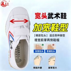 鲁泰 正品低帮帆布小白鞋经典武术专用鞋女软底透气厚底小童武术鞋