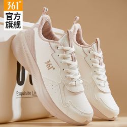 361° 女鞋运动鞋学生秋季新款休闲鞋女士皮面超轻软底户外跑步鞋子