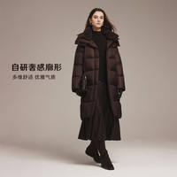 坦博尔 95绒中长款加厚保暖羽绒服 黑色 S(160)