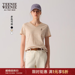 TEENIE WEENIE 女士V领短袖T恤 卡其色 XS 155