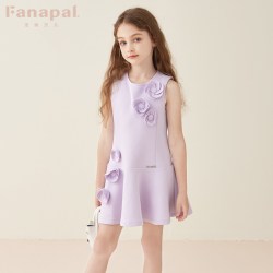 法纳贝儿女童春季连衣裙2026新款春装小女孩洋气公主裙女大童裙子