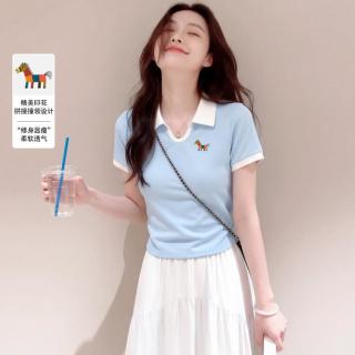 班尼路 26年新款polo领短袖t恤女修身显瘦百搭气质时尚上衣女