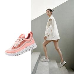 ecco 复古时尚风琴底舒适老爹鞋女休闲鞋 灵动218263