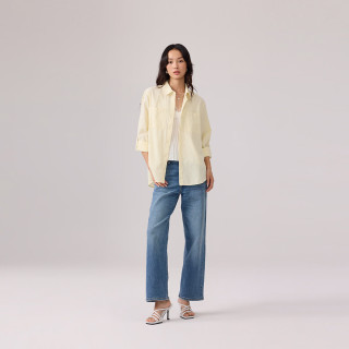 Levi's 26年秋季新款女士美式复古工装风宽松休闲衬衫 浅黄色 M