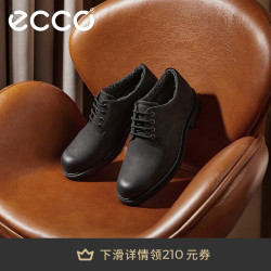 ecco 都市奥斯陆 德比鞋 商务通勤 防滑防水 黑色 44