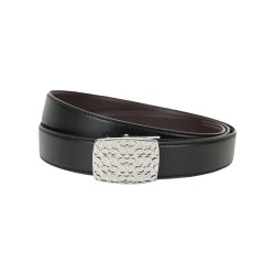 COACH 65186 牛皮板扣针扣 军绿色 单圈 男士皮带
