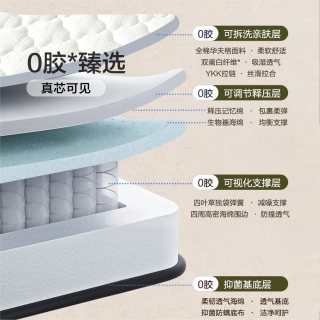 移动端：富安娜 床垫0胶水弹簧床垫记忆棉海绵可调节可拆洗席梦思政府补贴
