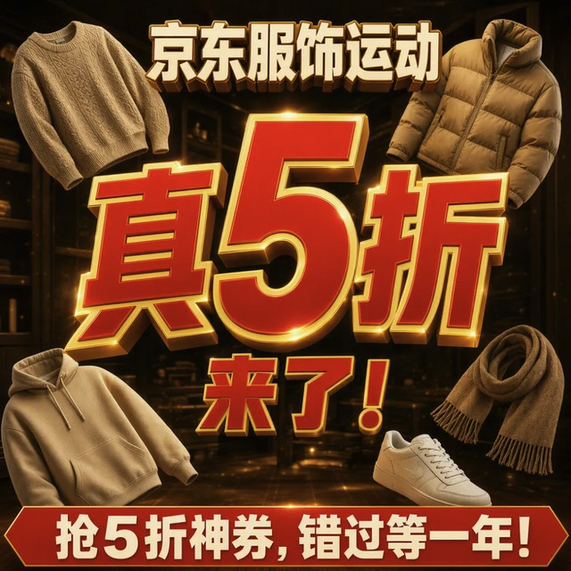 一年4次的京东服饰运动真5折又来了！错过等一年！