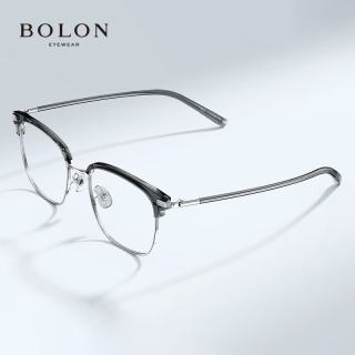 暴龙 近视眼镜框 时尚通勤眉线复古眼镜架 暴龙眼镜 BJ6105 精选 B15-银色+亮黑色 配视特耐1.67超滑高清膜镜片