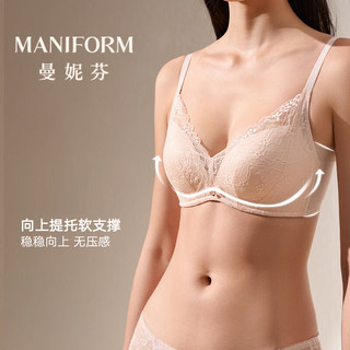 曼妮芬 无钢圈聚拢蕾丝文胸