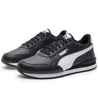 PUMA 男鞋女鞋24秋冬款Turin3运动鞋透气软皮德训鞋休闲鞋 399068-01/黑色-彪马白/撞色跑道