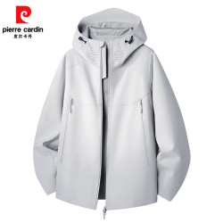 皮尔·卡丹 户外软壳冲锋衣外套 龙脊灰