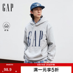 Gap 印花抓绒连帽宽松卫衣1SS623908 灰色 L (175/96A)亚洲尺码