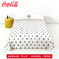 可口可乐 亲肤磨毛加厚床单 小波点黑 160cm*230cm