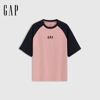 Gap 男女装秋季纯棉logo撞色插肩短袖T恤725618