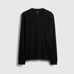 Gap 男女装秋季LOGO华夫格长袖T恤