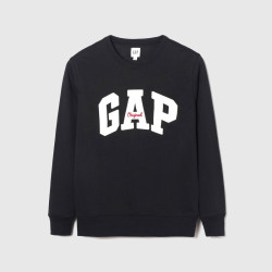 Gap 男女装春款字母logo抓绒圆领卫衣