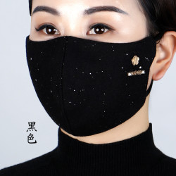 羊绒斜纹口罩双层亲肤防风立体高颜值秋冬洋气时尚女骑行保暖面罩