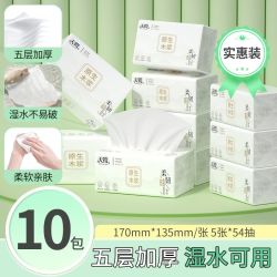 天微 10包500抽纸居家纸巾优质生活卫生纸家庭装餐巾纸面巾纸