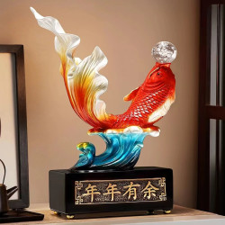 年年有余如鱼得水摆件办公室客厅酒柜电柜家居装饰品乔迁新居礼品