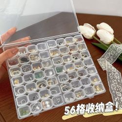 透明格子收纳盒便携塑料透明首饰盒新款美甲收纳盒珠宝饰品盒
