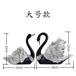 欧式情侣黑天鹅轻奢客厅摆件高级感 装饰工艺品 家居饰品结婚礼物