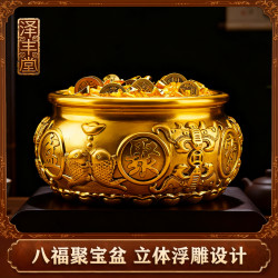 铜质聚宝盆家居摆件
