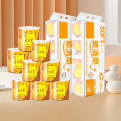 顺清柔 卷纸出口装有芯纸巾1800g两提卫生纸家用实惠装厕所纸手纸