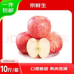 京鲜生 山东烟台红富士苹果 净重10斤装 果径85mm起 新鲜水果 源头直发