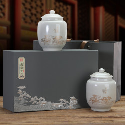 中秋节生日礼物安溪铁观音新茶叶秋茶浓香型陶瓷双罐礼品盒装500g
