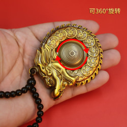 全黄铜龙年龙头貔貅手把件龙转转个性创意桌面工艺品旋转摆设