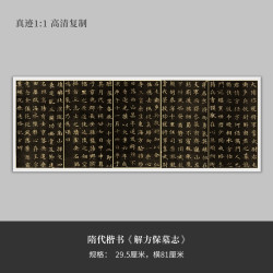 墨品风雅 隋代楷书《解方保墓志》高清原大复制品毛笔书法练字帖长卷