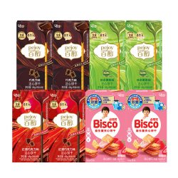 格力高 百醇必思可夹心饼干组合8盒384g（6盒百醇+2盒必思可）