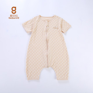 婴儿薄款分腿睡袋宝宝短袖连体睡衣新生儿空调服夏季恒温透气2089