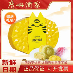 广州酒家 冰皮月饼礼盒MM豆冰炫水果巧克力榴莲流心慕斯月饼中秋节礼品团购 榴芒诱惑冰皮月饼480g
