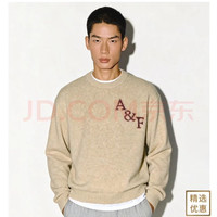 Abercrombie & Fitch 美式绒感套头毛衣针织衫上衣25秋冬男装120-5181 卡其色