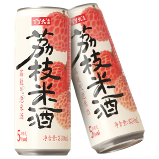 丫丫火 荔枝白桃桂花气泡米酒 5%vol 330mL*2罐
