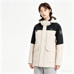雪中飞 短款户外羽绒服男女同款 三合一