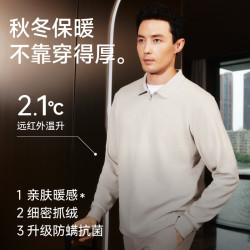 十如仕 POLO衫男保暖抗菌商务休闲加绒长袖T恤上衣外套 P05-03