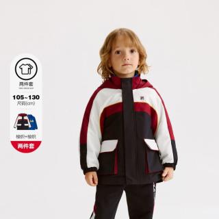 FILA 男小童（105-130）连帽外套男童时尚休闲舒适上衣两件套