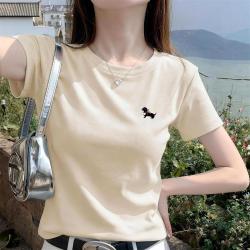 真维斯 Z+ 正肩短袖t恤女夏小个子修身内搭气质打底衫气质收腰减龄简约t恤