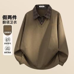 马克华菲 卫衣男春秋季刺绣宽松亲肤休闲潮流青年上衣